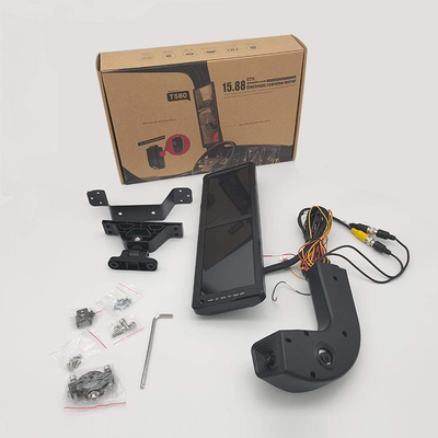 kualitas  OEM Wholesale Vehicle Security System, 15.8" HD Dual Display Electronic Rearview Mirror with 2 Cameras Recording for MAN Bus Truck pabrik