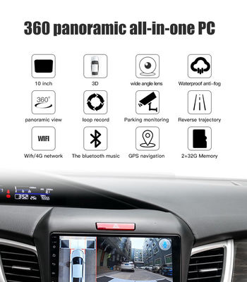 10" Smart 360° Panoramic All-in-One Vehicle System with 3D Surround View HD Cameras & Parking Assistance