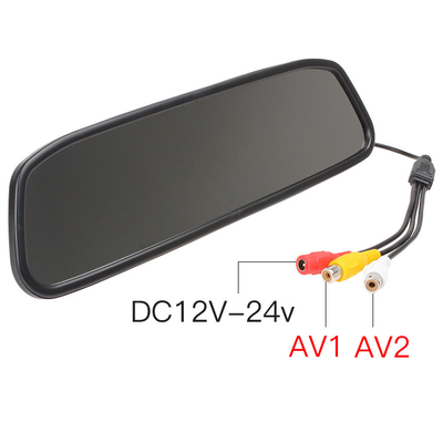 Monitor Kaca Spion Otomatis 4,3 Inci LCD Reversing Aid 2 Input AV