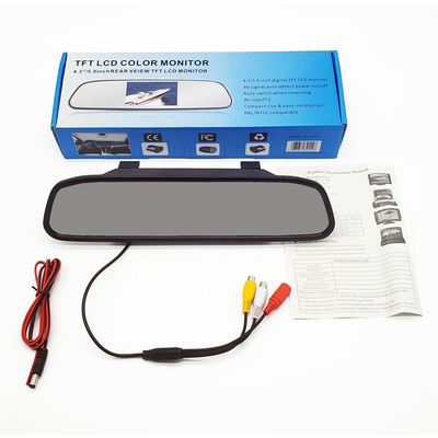 Monitor Kaca Spion Otomatis 4,3 Inci LCD Reversing Aid 2 Input AV
