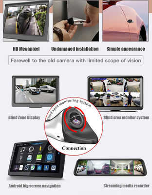 Sistem Pemantauan Titik Buta Kamera Samping Sirip Hiu Tampilan Samping Kamera Mundur Cadangan Dash Cam DVR Kompatibel Dengan Cermin Samping Belakang