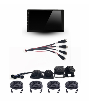 Sistem Navigasi Multimedia Mobil Cadangan RV Kabel 10in Layar Split Ganda 9 Hingga 36V