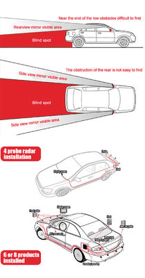 Keamanan Radar Parkir 4 Probe Sensor titik buta mobil tipe Buzzer