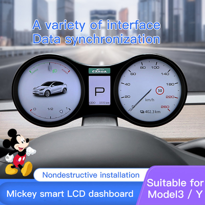 Multifungsi Tesla Digital Dashboard 12,3 Inch TFT LCD HUD Dengan Kompas Speedup Test