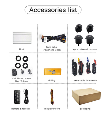 DC 36V Bird View Kamera Mobil Anti Pencurian Dash Cam Kamera Keamanan HD 1080P