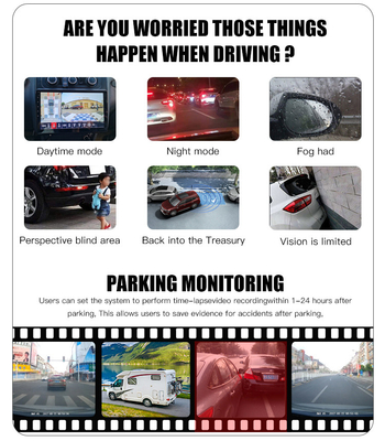 360deg Bird View Kamera Mobil Dash Cam Depan Dan Belakang 4CH 1080P AHD