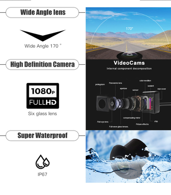 Sistem Kamera Mobil Tampilan Belakang Bird View IP69