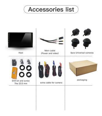 Kamera mobil 360 derajat universal dengan visi malam AHD 1080P dan sensor SONY untuk keamanan di sekitar