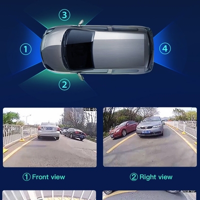 Perekam Kamera Dashboard Mobil 170deg Shockproof 4K + 1080P PAL NTSC Opsional
