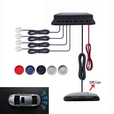 4 Sensor Radar Parkir Otomatis, Tampilan LED On/Off Sistem Detektor Monitor Cadangan Terbalik