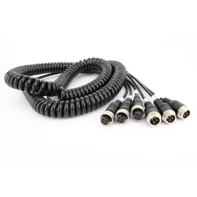 Kabel Splitter 4Pin Pabrikan Kabel AV Melingkar Kawat Pegas Trailer Nilon Adaptor Plug Penerbangan Tembaga untuk Aplikasi Daya