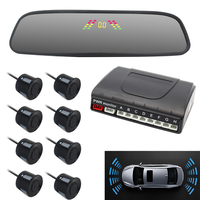 Sistem Radar Cadangan 8 Sensor parkir dengan cermin untuk mobil