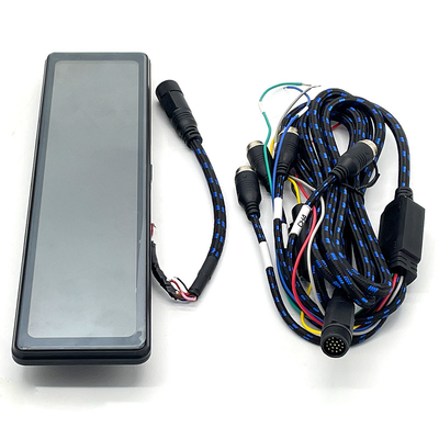 Mobil Rearview Quad Split Monitor Remote Control 4 Saluran 18-PIN Rear Veiw Mirror Untuk Bus Truk