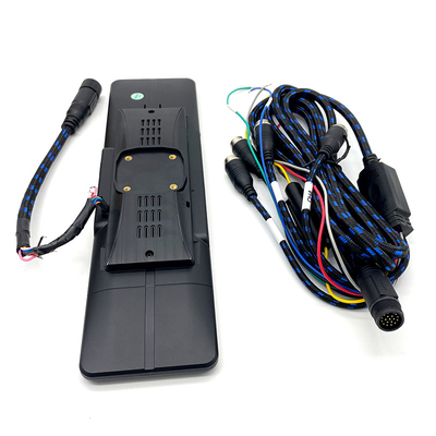 Mobil Rearview Quad Split Monitor Remote Control 4 Saluran 18-PIN Rear Veiw Mirror Untuk Bus Truk
