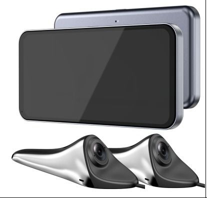 Sharkfin Side Camera for Car with 6.25-inch Screen Waterproof Blind Spot Detection and Rearview Mirror