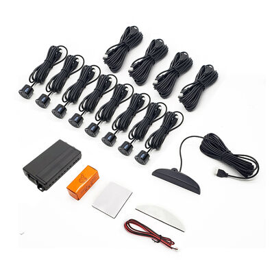 8-Sensor Parking Radar System with Distance Display and Audio Alerts for Safe Parking Assistance