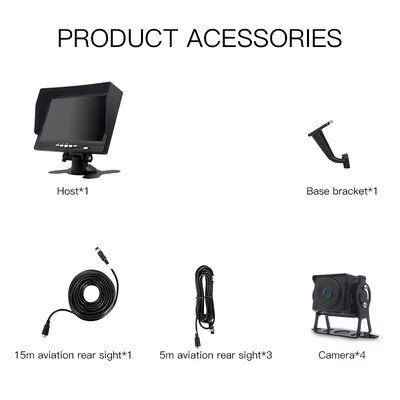 10 Inch Quad Split Screen Monitor dengan 120 derajat Night Vision 4-Channel Reverse Camera DVR