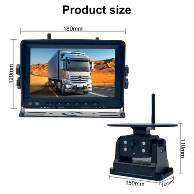 High Definition Wireless Truck DVR Monitor, 7 Inch Night Vision WiFi Solar Powered Reverse Backup Recorder Camera untuk Winnebago Travato RV Reversing