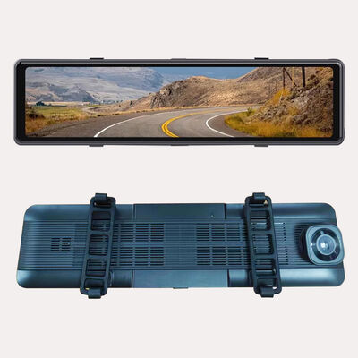 Kamera Dasbor DVR Titik Buta Layar Sentuh 12 Inci Versi Peringatan BSD Tahan Air Tampilan 360 Sistem DVR Mobil Perekaman Berulang