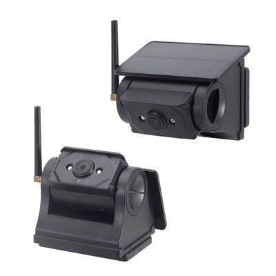WiFi Solar Panel Powered Vehicle Camera Front Rear Side View Monitoring Camera untuk Bus Van Truck RV Camper Kompatibel dengan iOS Android Phones