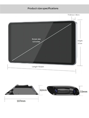 Dual-Lens 1080P Electronic Rearview Mirror 6 Inch High-Bright Display Ultra-Slim Aluminium Body Waterproof Vehicle Rear View Mirror Camera untuk Mobil