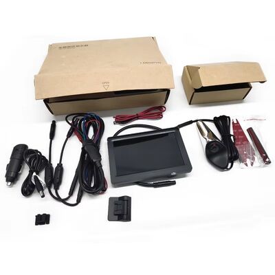 5 Inch Dual Screen Blind Spot Monitoring System dengan Shark Fin Side View Camera dan Turn Signal Trigger Safety Camera Kit