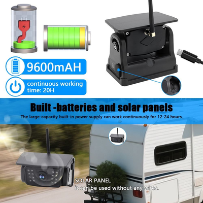 Kamera Mobil Tenaga Surya WiFi Basis Magnetik Nirkabel AI BSD Alarm Titik Buta Kamera Cadangan Belakang Penglihatan Malam Tahan Air Pemasangan Tanpa Kerusakan