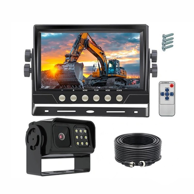 10 Inch Quad Split Heavy Duty Vehicle Monitor Kit Dual IR Night Vision Backup Camera For Excavator Forklift Truck Van Trailer Toyota Ford VW Mercedes