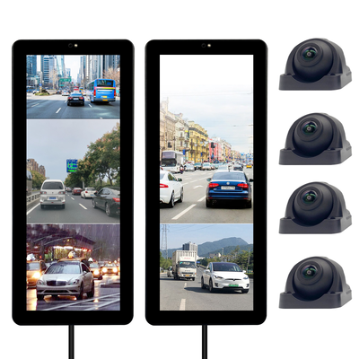 12.3 Inch Touch Screen Mirror Monitor, 1080P AHD Reverse Camera dengan 360° View & Blind Spot Detection Safety System untuk Truk dan Bus