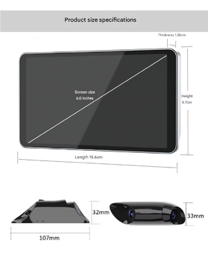 6.0 Inch IPS 600CD Brightness CMS Sistem Cermin Sisi Elektronik dengan Resolusi AHD 1080P IP67 Waterproof dan 140° Wide-Angle untuk Truk Berat