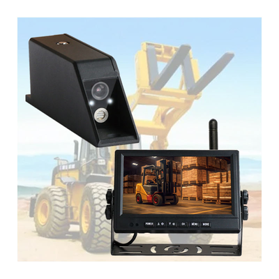 Sistem Pemantauan Kamera Forklift Nirkabel Monitor IPS 7 Inci Kamera Cadangan Isi Ulang untuk Forklift Linde Toyota Hyster Yale